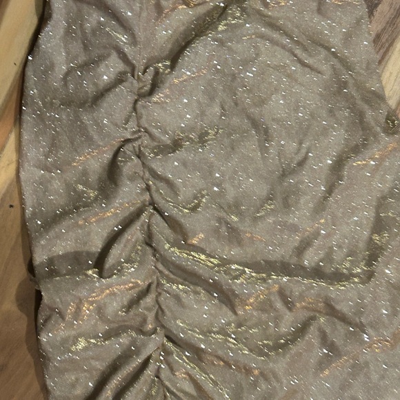 Gold ruched body on skirt with silver Glitter Skirt - Picture 3 of 4
